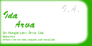 ida arva business card